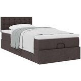 vidaXL Otomanski posteljni okvir z vzmetnico rjav 80x200 cm blago, (21609415) | Shoptok.si