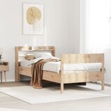 vidaXL Posteljni okvir brez vzmetnice 75x190 cm trdna borovina Cene