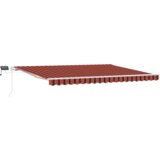 vidaXL Ročna zložljiva tenda z LED oranžna in rjava 450x300 cm | Shoptok.si