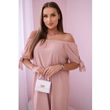 Kesi Włoski Dress tied on the sleeves powdered pink | shoptok.hr