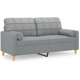 Maison Chic kavč - Sofa - Kanape dvosed z blazinami svetlo siv 140 cm blago, (21727945) Cene