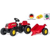  traktor na pedale sa prikolicom rolly kid, crvena Cene