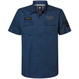 Petrol Industries Košulja mornarsko plava / zeleno smeđa / crna