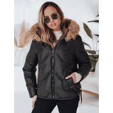 DStreet Kurtka damska zimowa COLDLIKE pikowana z kapturem czarna | Shoptok.si