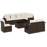 9-dijelni set vrtnih sofa s jastucima poliratan smeđi | shoptok.hr