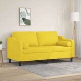  Dvosjed s ukrasnim jastucima svjetložuti 140 cm od tkanine | shoptok.hr