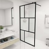 vidaXL Pregrada za tuširanje od kaljenog stakla crna 100 x 195 cm | shoptok.hr