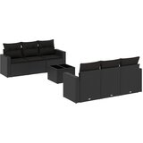 Maison Chic Seti vrtnega pohištva - Vrtna garnitura - Vrtni pohištvo set 7-delna z blazinami črn poli ratan, (21801191) | Shoptok.si