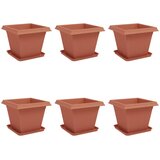  Saksije za biljke 6 pcs Crvena cigla 38 x 38 x 30 cm Plastika | shoptok.hr