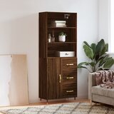 The Living Store Visoka komoda rjav hrast 69,5x34x180 cm inženirski les - Visoka Omarica, (21430217) Cene