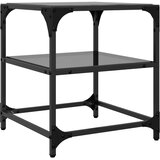  Stolići za kavu s crnim staklenim vrhom 2 kom 40x40x45 cm čelik | shoptok.hr