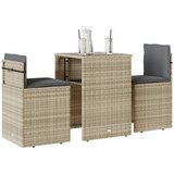 vidaXL 3-dijelni bistro set s jastucima svjetlosivi od poliratana | shoptok.hr