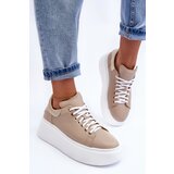 Boto Women's Leather Platform Sport Shoes Beige Lemar 10150 | shoptok.hr