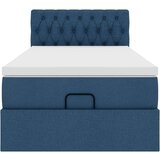 vidaXL Otomanska postelja z vzmetnico moder 90x200 cm blago | Shoptok.si