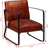 Lounge stolica od prave kože smeđa | shoptok.hr