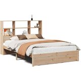 vidaXL Krevet s regalom za knjige bez madraca 120x200 cm od borovine | shoptok.hr