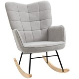 Nesta Gugalni stol, nihajni fotelj, poudarjeni stol, dnevni&amp;scaron;ki fotelj, počivalnik, nosilnost do 120 kg, berberski flis, svetlo siv, 71x98x101 cm, (5000493745) Slike