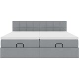 vidaXL Otomanski posteljni okvir z vzmetnicami siv 160x200 cm blago | Shoptok.si