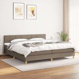  Krevet s oprugama i madracem smeđesivi 200x200 cm od tkanine | shoptok.hr