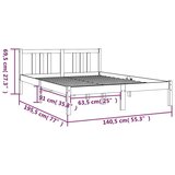  Posteljni okvir siv iz trdnega lesa 135x190 cm 4FT6, (20646178) | Shoptok.si