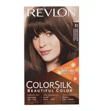Revlon colorsilk Beautiful Color nijansa 43 Medium Golden Brown darovni set boja za kosu Colorsilk Beautiful Color 59,1 ml + razvijač boje 59,1 ml + regenerator 11,8 ml + rukavice