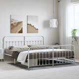  Metalni okvir kreveta uzglavlje i podnožje bijeli 183x213 cm | Eponuda.com