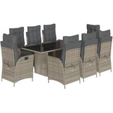  9-dijelni vrtni blagovaonski set sivi od poliratana | shoptok.hr