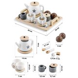Kinder Home Dječji Drveni Set za Čaj i Kavu s Priborom - bijelo/sivo | shoptok.hr