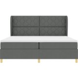 Box Spring Postelja z Vzmetnico Temno Siva 200x200 cm Tkanina, (22051074) | Shoptok.si