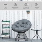  Papasan fotelja pletena fotelja s jastukom ratan od 360 stupnjeva siva Š87 x D97 x V86 cm | shoptok.hr