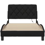  Okvir kreveta s LED-om bez madraca crni 100x200 cm od tkanine | Eponuda.com