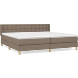  Krevet s oprugama i madracem smeđesivi 200x200 cm od tkanine | shoptok.hr