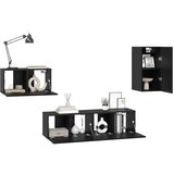 vidaXL Komplet TV omaric s polico Drugo 4 pcs Črni hrast 30.5 x 30 x 60 cm | Shoptok.si