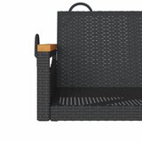  Klupa za ljuljanje crna 63 x 62 x 40 cm od poliratana | Eponuda.ba
