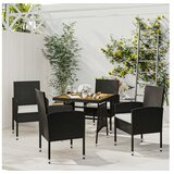  5-dijelni vanjski blagovaonski set od poliratana crni | shoptok.hr
