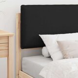 vidaXL Posteljni okvir z oblazinjenim vzglavjem Črna 90 x 190 cm | Shoptok.si
