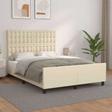  Posteljni okvir z vzglavjem krem 140x190 cm umetno usnje, (20907389) | Shoptok.si