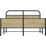 vidaXL Kovinski posteljni okvir brez vzmetnice sonoma hrast 160x200 cm | Shoptok.si