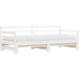  Dnevni krevet na razvlačenje bijeli 90x200 cm masivna borovina | shoptok.hr