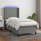 The Living Store Box spring postelja z vzmetnico LED temno siva 80x200 cm blago - Box Spring Postelja, (21438798) Cene