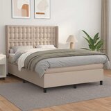  s oprugama i madrac cappuccino 140x190cm od umjetne kože | shoptok.hr