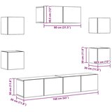  7-dijelni set TV ormarića boja hrasta sonome konstruirano drvo | shoptok.hr