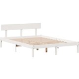  Knjižna postelja brez vzmetnice bela 120x200 cm trdna borovina | Shoptok.si