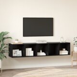 vidaXL Set TV stalka s pohranom 2 pcs Crni hrast 37 x 37 x 142.5 cm | shoptok.hr