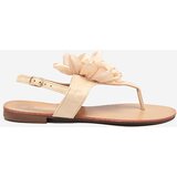 Resti Beige women's sandals with a flower Nerikala - Footwear | shoptok.hr