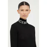 Iceberg Volnen pulover ženski, črna barva