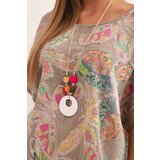 Kesi Włoski Women's cotton blouse with butterfly motif with short sleeves fango | shoptok.hr
