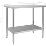 vidaXL Kuhinjski radni stol 100 x 60 x 85 cm od nehrđajućeg čelika | shoptok.hr