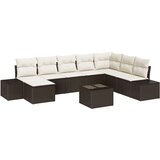 vidaXL 8-delni vrtni kavčni set z blazinami siva poli ratan, (22091499) | Shoptok.si
