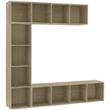  3-dijelni set ormarića za knjige/TV boja hrasta 180x30x180 cm | shoptok.hr